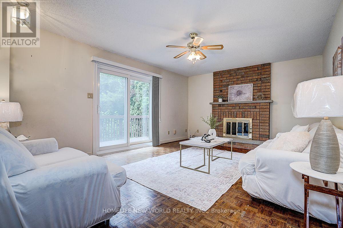51 Leighland Drive, Markham, ON - Indoor Photo Showing Living Room With Fireplace