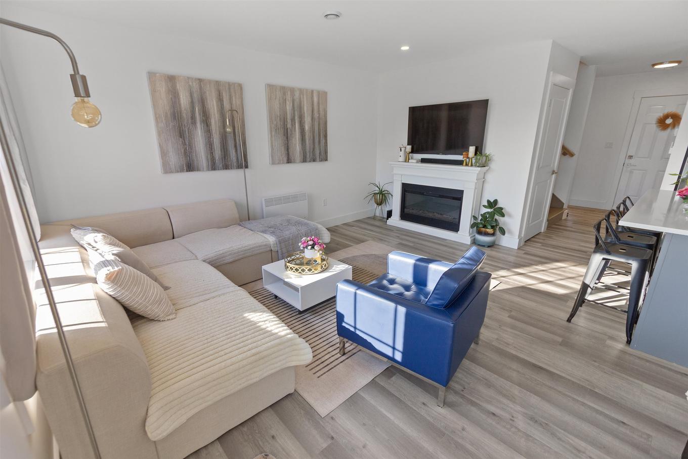 74B Macwilliams Road, Charlottetown, PE - Indoor Photo Showing Living Room With Fireplace