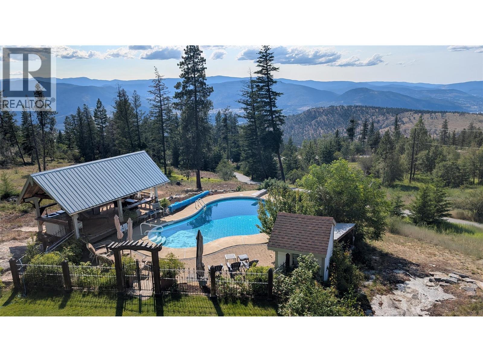 114 Bear End Road, Penticton, BC - Outdoor With In Ground Pool With View