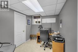 Room featuring neutral gray walls and light-colored carpet flooring - 