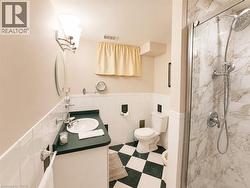 Full bathroom with shower in basement. - 