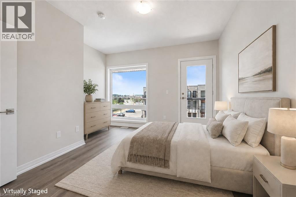 Virtually Staged - 525 Erinbrook Drive Unit# B046, Kitchener, ON - Indoor Photo Showing Bedroom