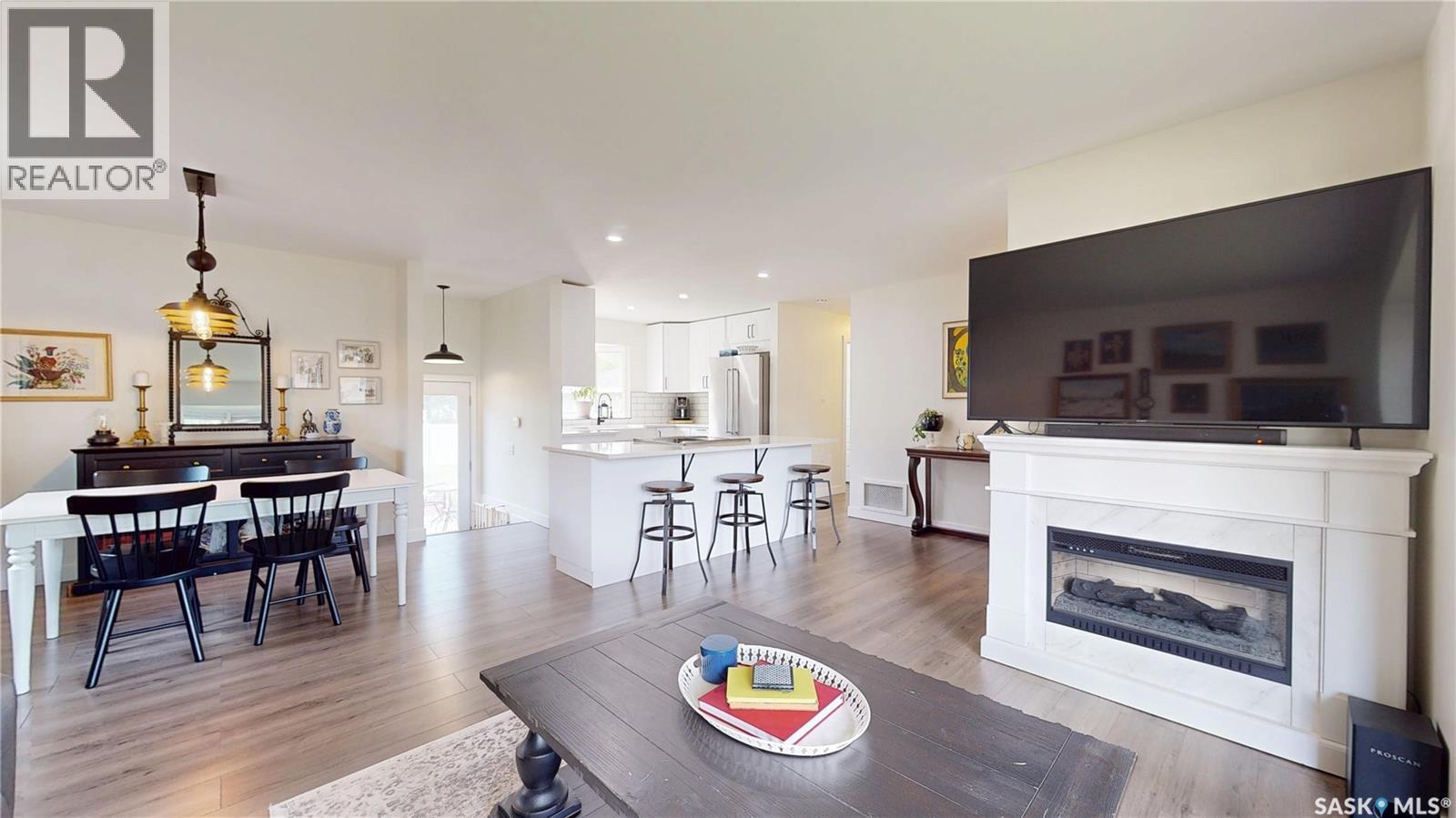 30 Probe Street, Regina, SK - Indoor Photo Showing Living Room With Fireplace