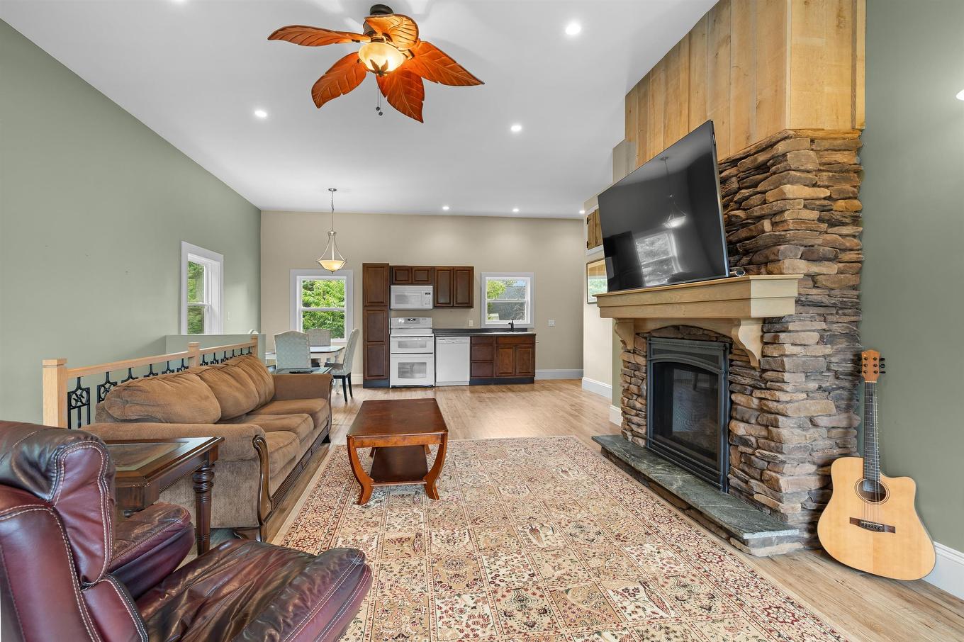 53 Parkside Drive, Charlottetown, PE - Indoor Photo Showing Living Room With Fireplace