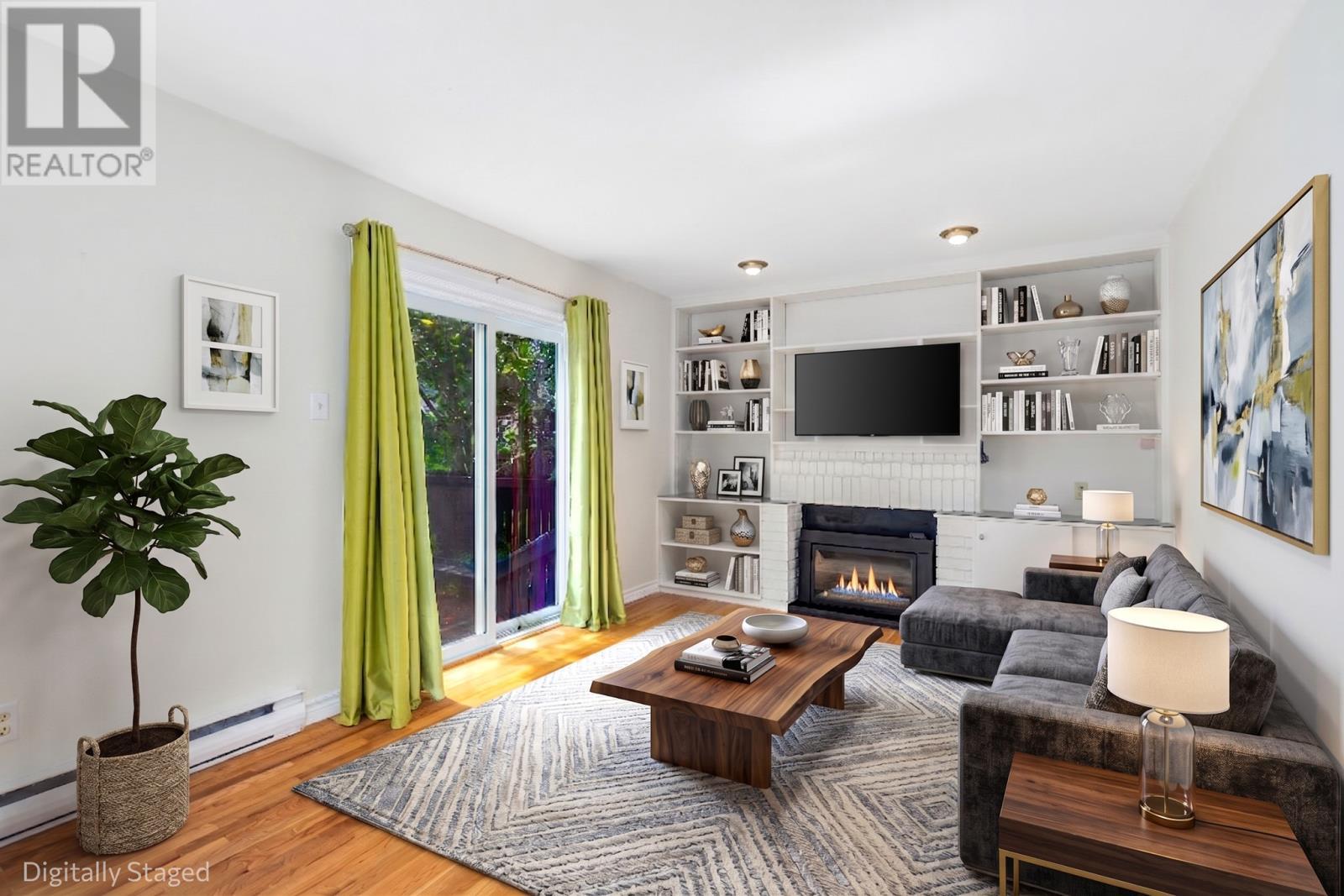 AI Staged - Family room - 10 Tonbridge Place, St. John'S, NL - Indoor Photo Showing Living Room With Fireplace