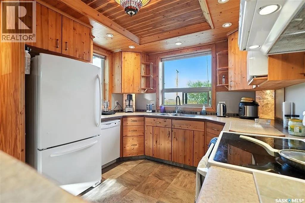 224 Bird Street, Loreburn, SK - Indoor Photo Showing Kitchen With Double Sink