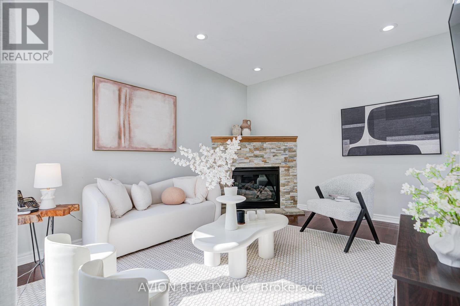 83 Stonebridge Boulevard, Toronto, ON - Indoor Photo Showing Living Room With Fireplace