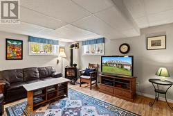 gas fireplace / large windows - 