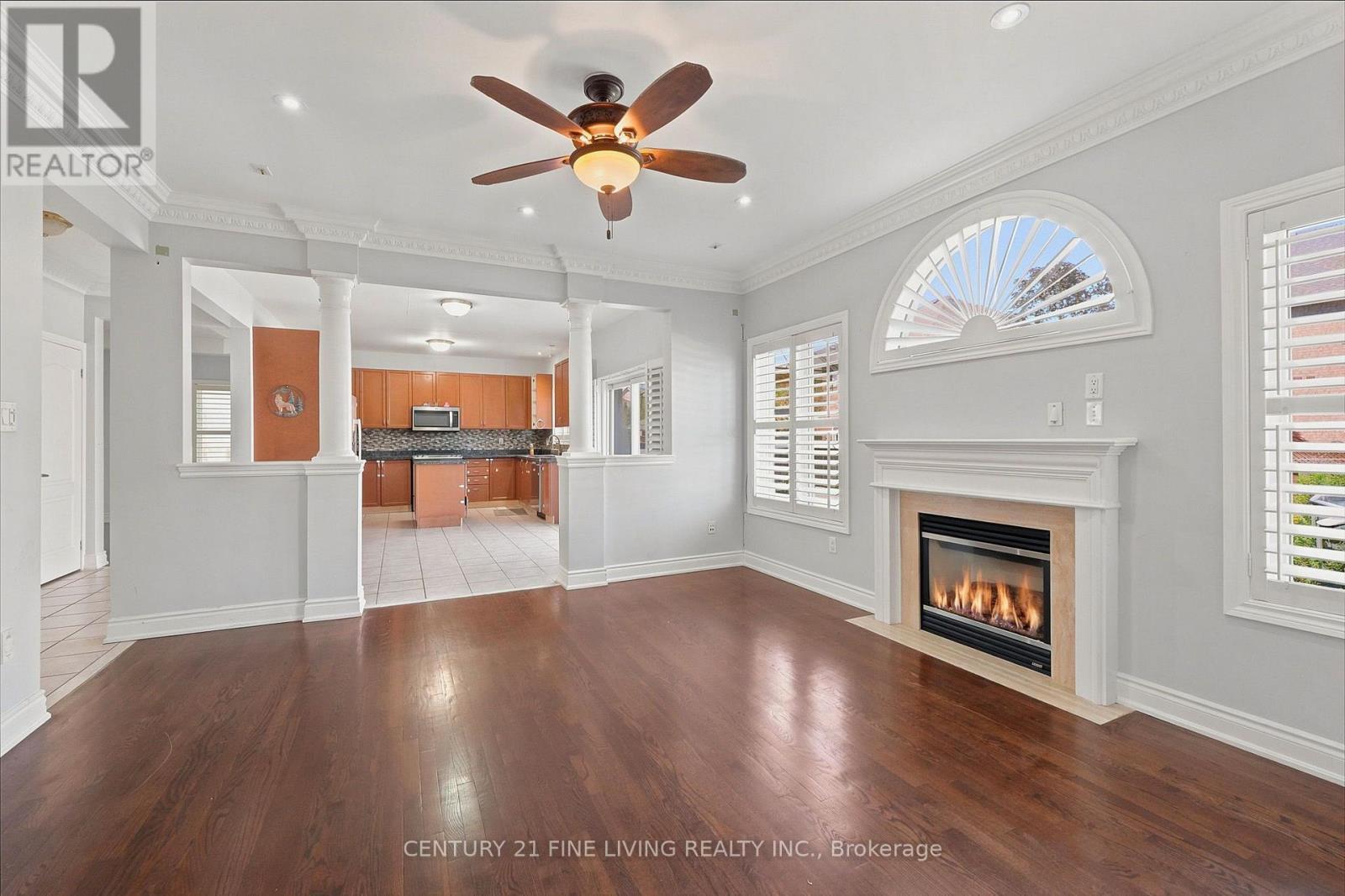 38 Eiffel Boulevard, Brampton, ON - Indoor Photo Showing Living Room With Fireplace