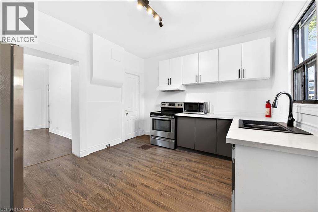 99 Leeming Street, Hamilton, ON - Indoor Photo Showing Kitchen With Double Sink