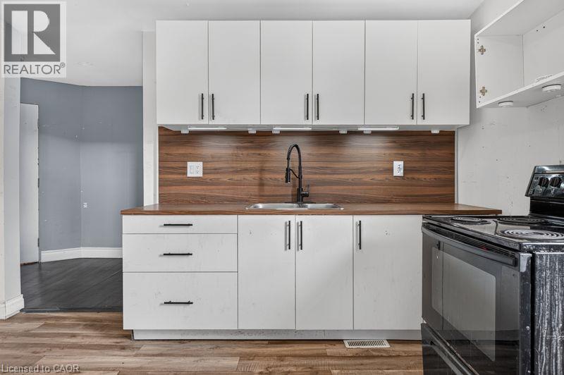 99 Leeming Street, Hamilton, ON - Indoor Photo Showing Kitchen With Double Sink