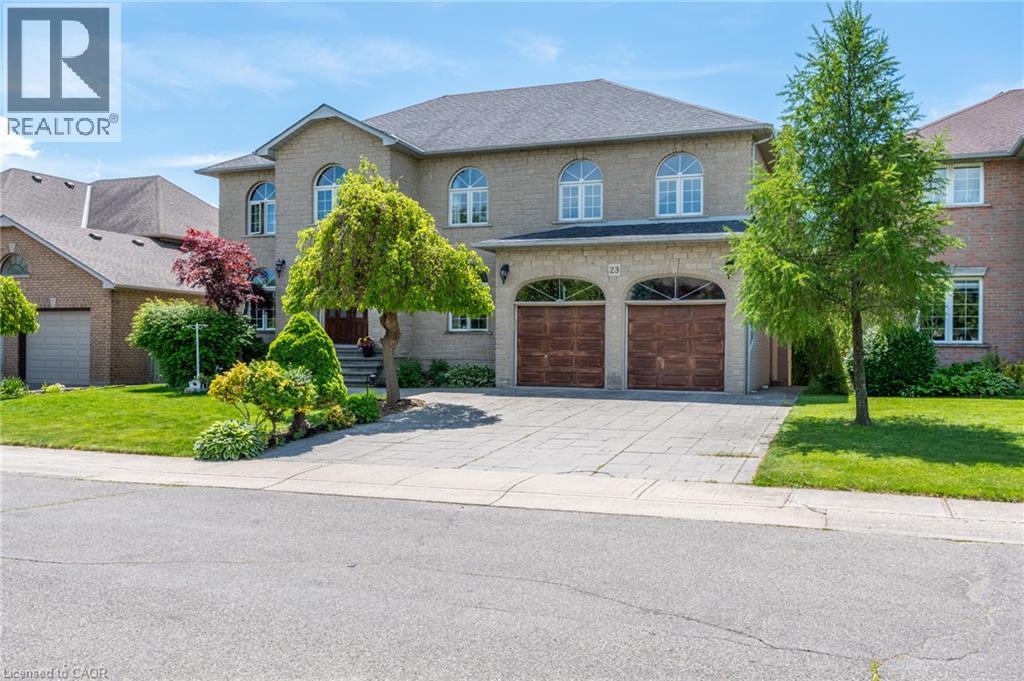Brick exterior with arched windows - 23 Susan Drive, Hamilton, ON