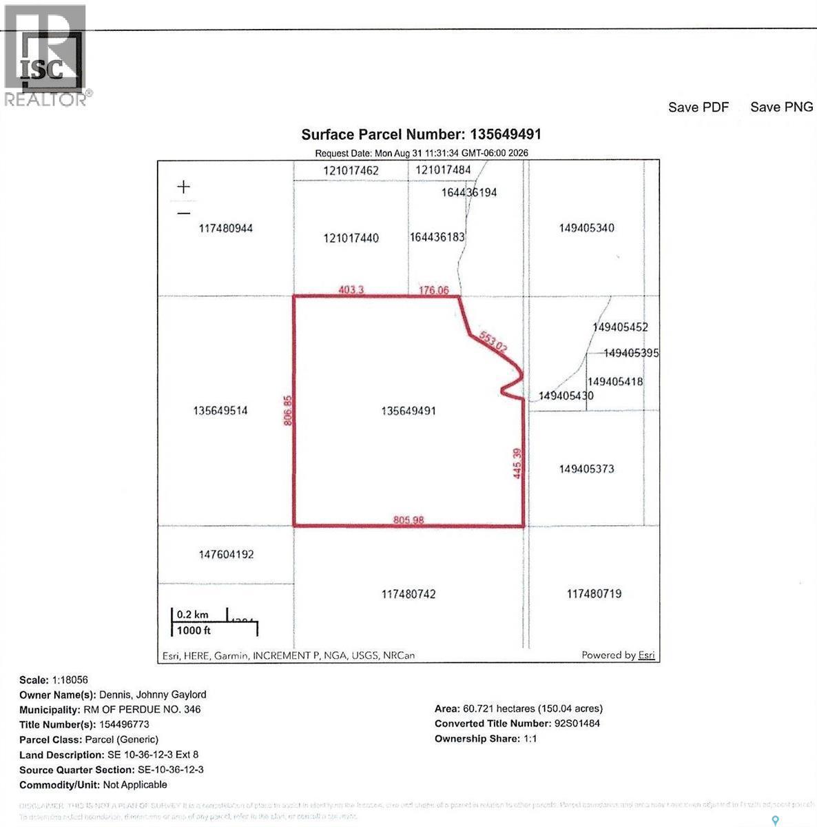 Dennis Acreage, Perdue Rm No. 346, SK
