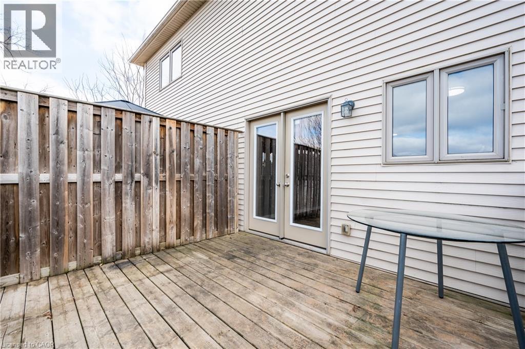 Expansive wood deck with a privacy fence - 224 Jessica Crescent Unit# B, Kitchener, ON