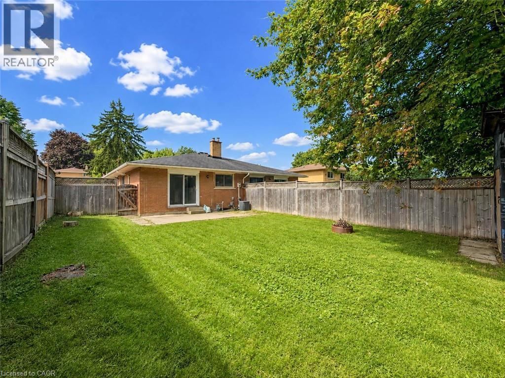 Expansive lawn area with a perimeter wood fence - 220 Cairn Street, London, ON