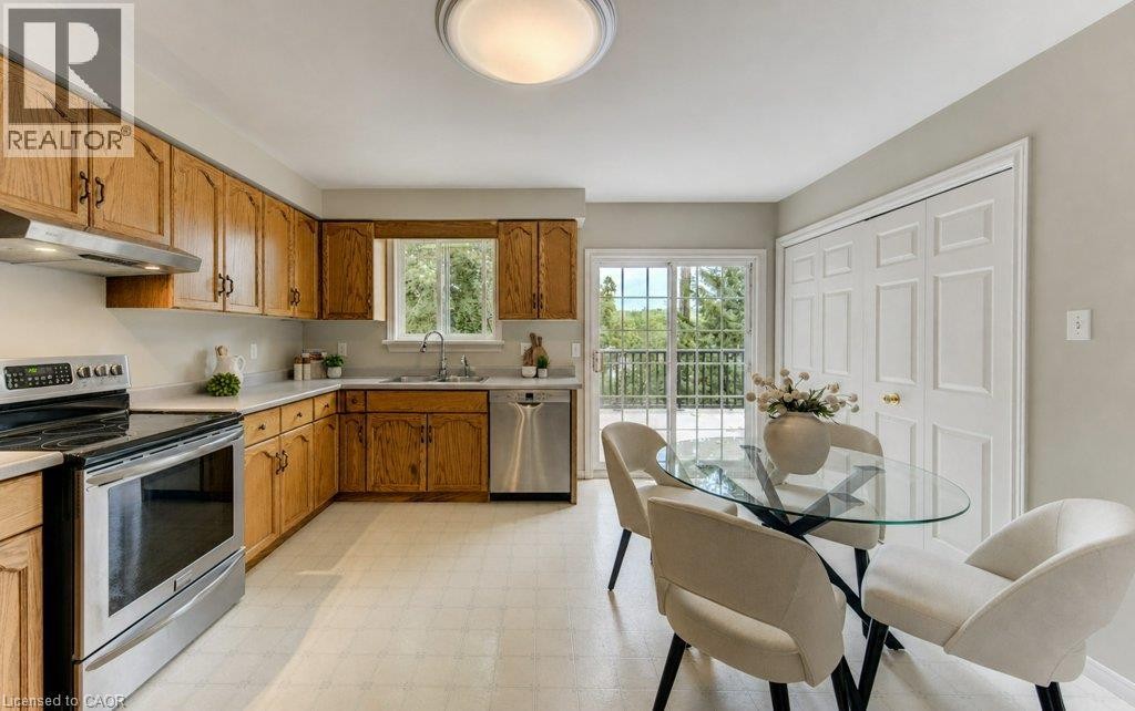 Main floor kitchen. Bi-fold doors open to laundry area (currently used as a pantry but hook-ups are there) - 26 Stanmore Avenue, Kitchener, ON