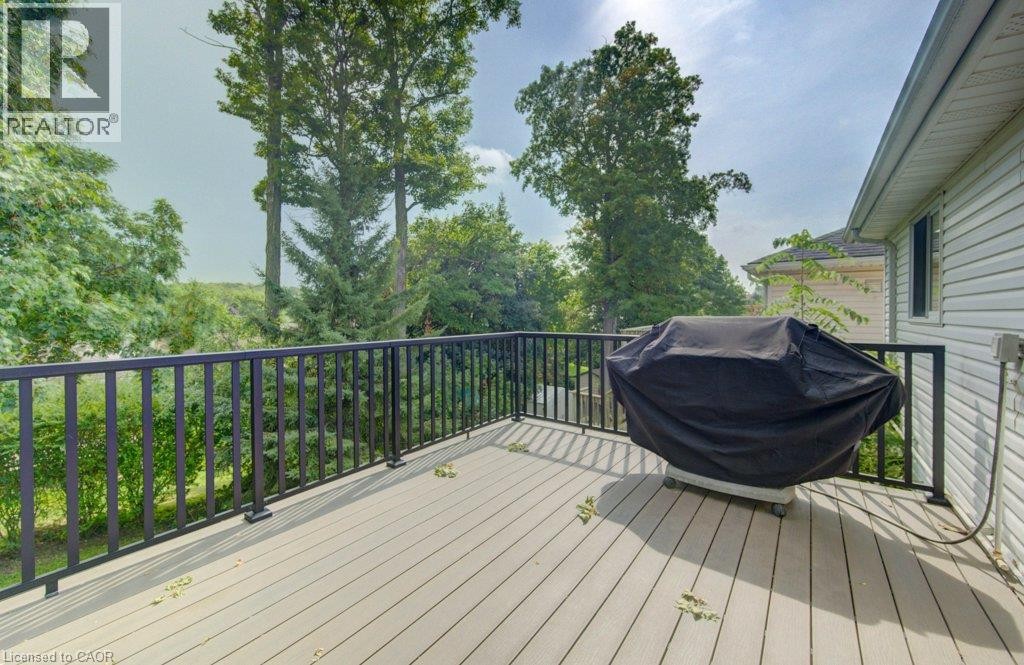 Upper level (main floor) composite deck with gas hook up for BBQ - 26 Stanmore Avenue, Kitchener, ON