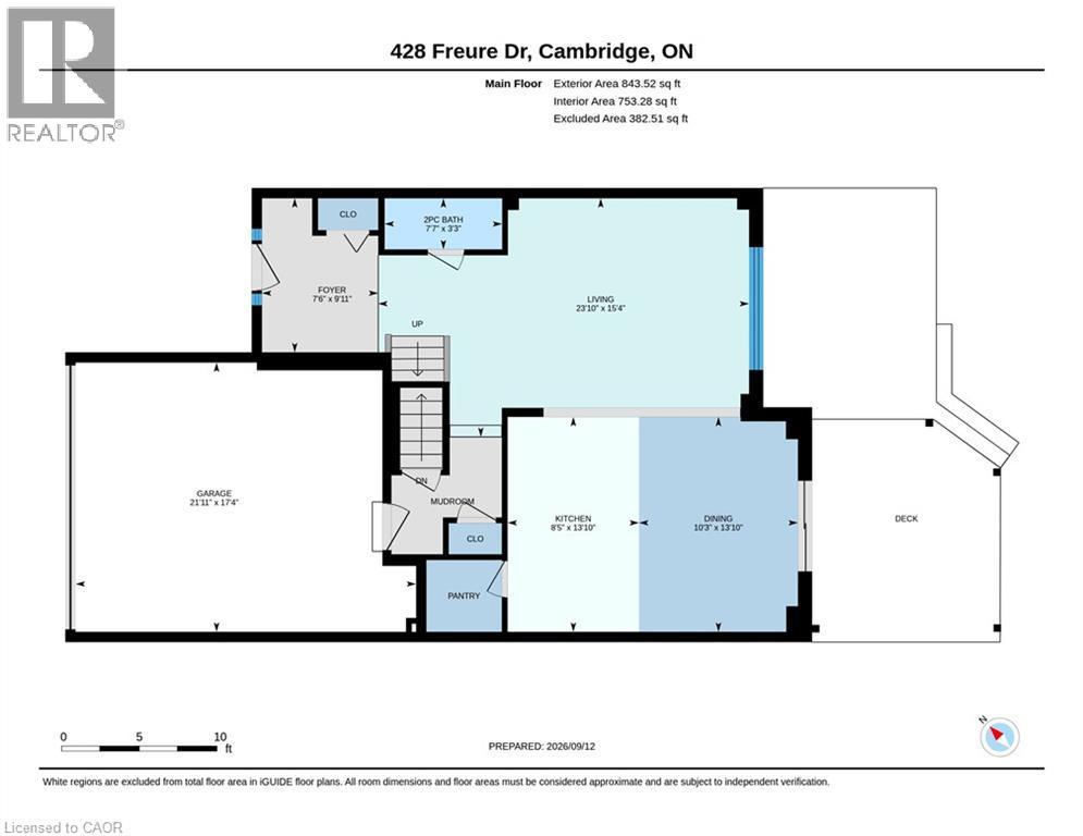 Main Floor plan - 428 Freure Drive, Cambridge, ON