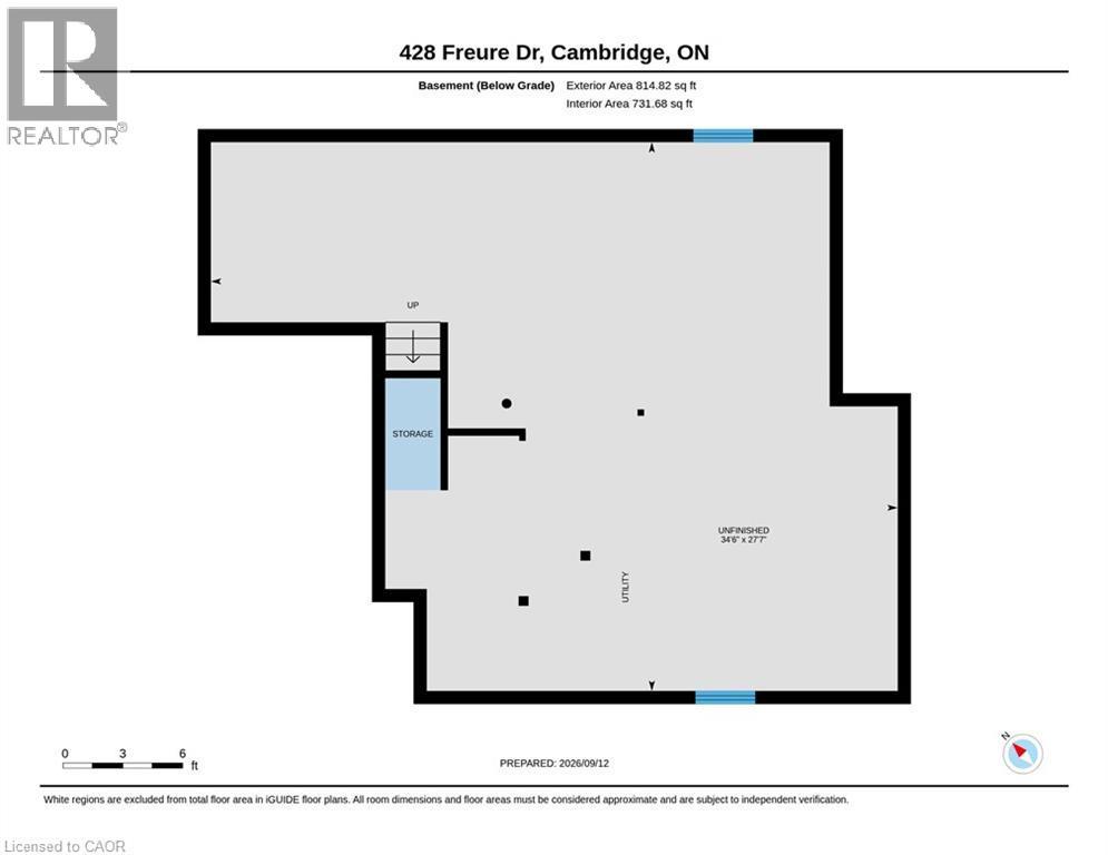 Basement Floor plan - 428 Freure Drive, Cambridge, ON
