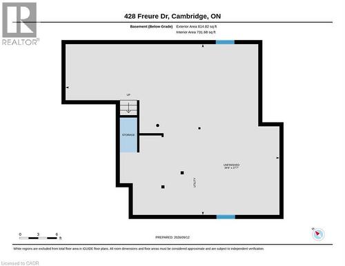 Basement Floor plan - 428 Freure Drive, Cambridge, ON 