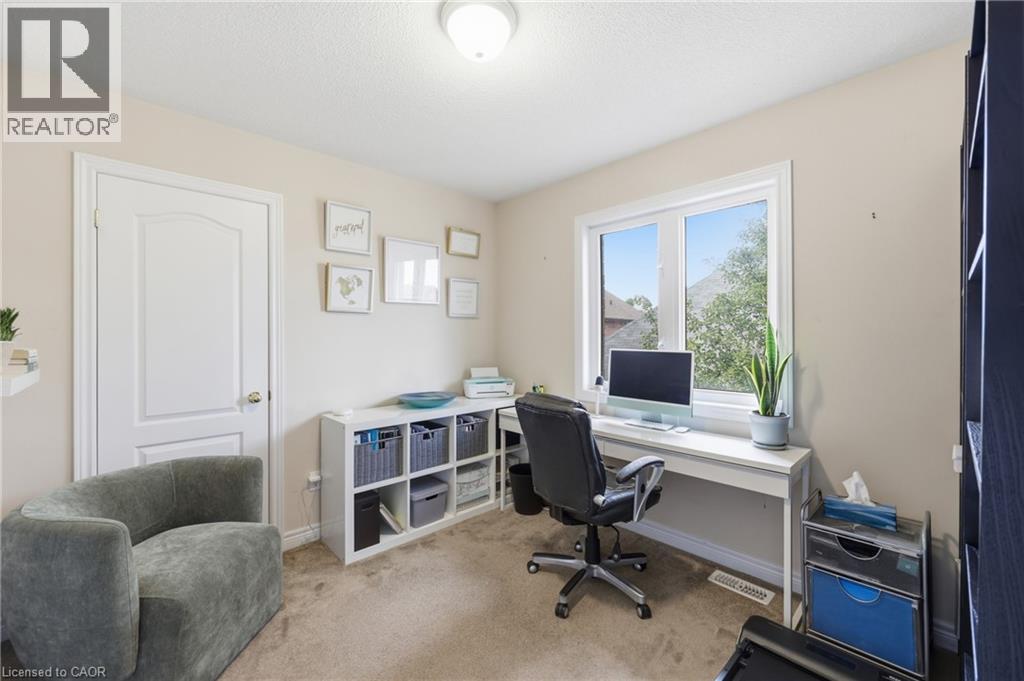 Recessed lighting, light neutral wall paint, white trim work, and neutral carpet flooring - 738 Fourth Line, Milton, ON - Indoor Photo Showing Office