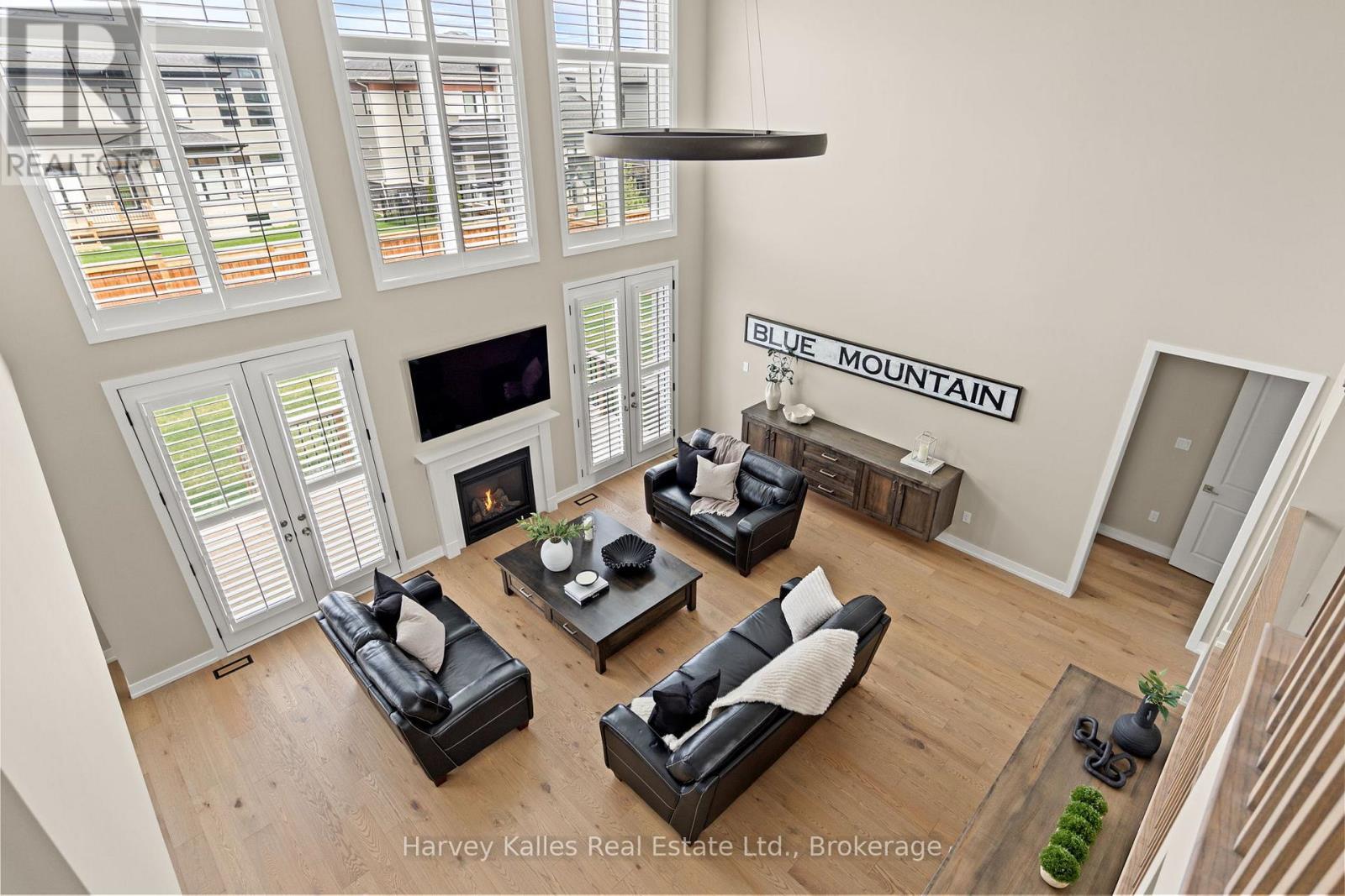view from second floor - 163 Springside Crescent, Blue Mountains, ON - Indoor With Fireplace