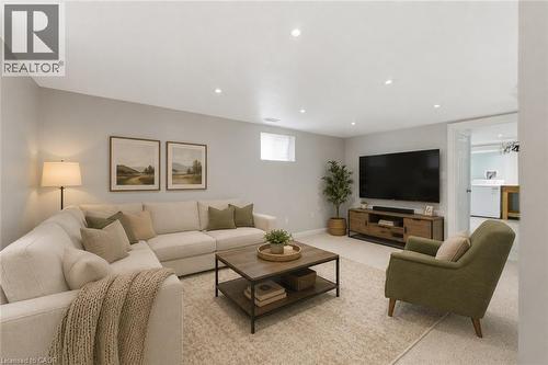 Basement Living Room VIRTUALLY STAGED - 69 Nash Road S, Hamilton, ON 