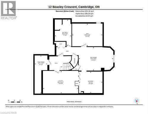 Basement - 12 Beasley Crescent, Cambridge, ON 
