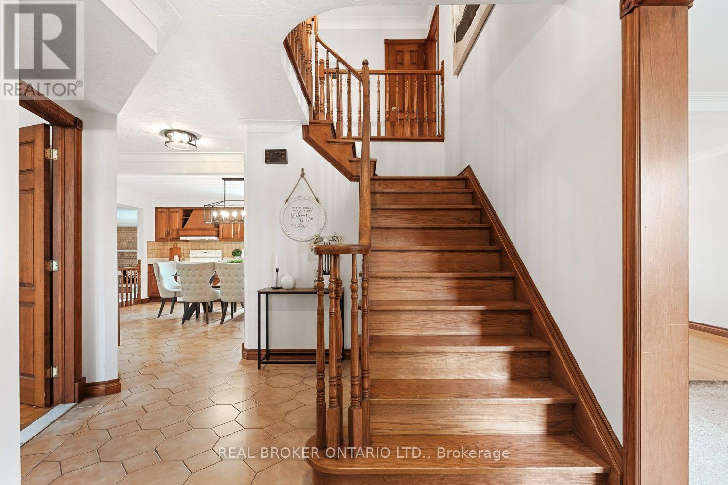 View from Foyer into the Kitchen and up stairs - 86 Monte Drive, Hamilton, ON