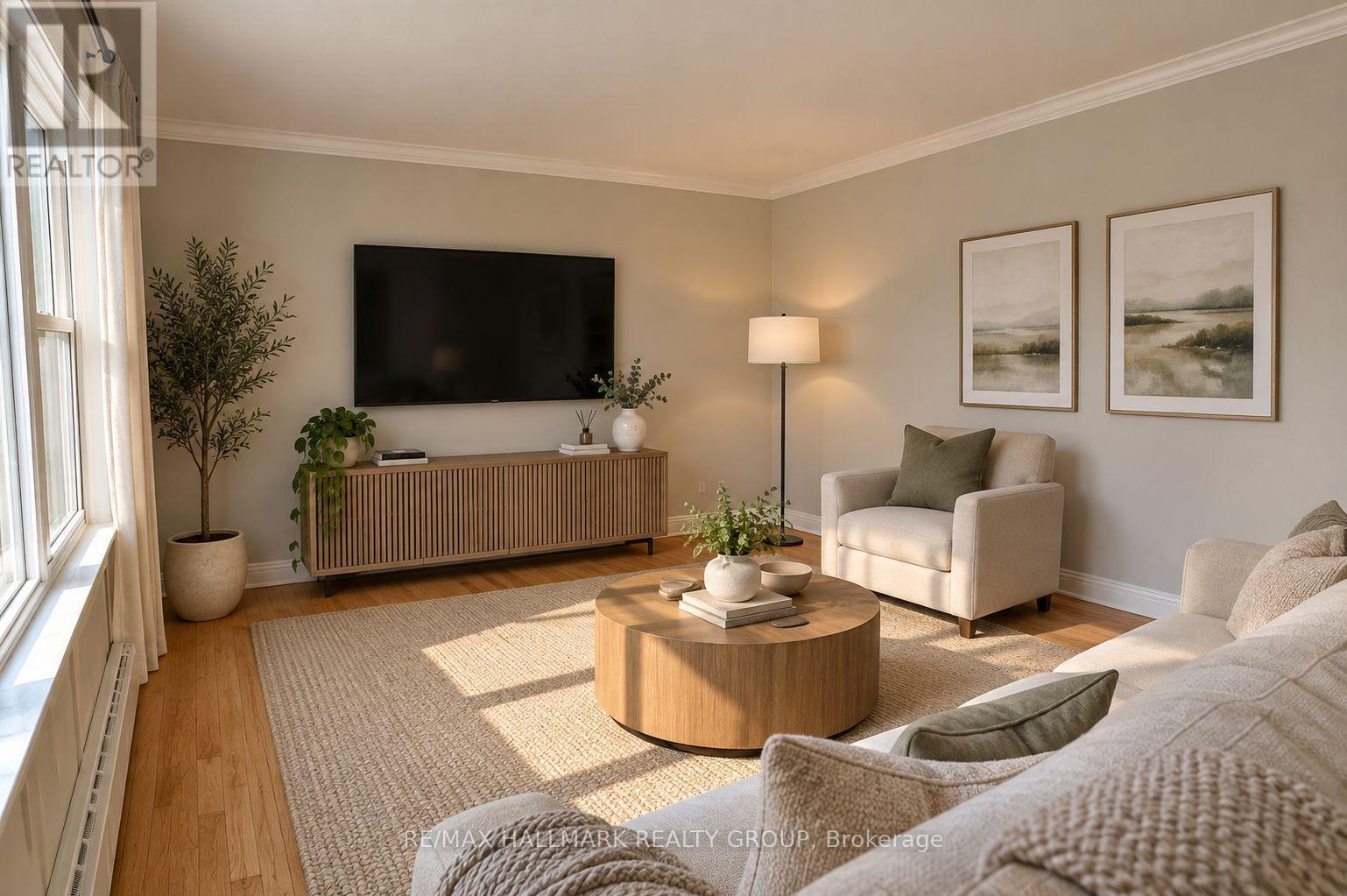 Apt 3 - 2nd Level - Living Room (Virtually Staged) - 55 Ivy Crescent, Ottawa, ON