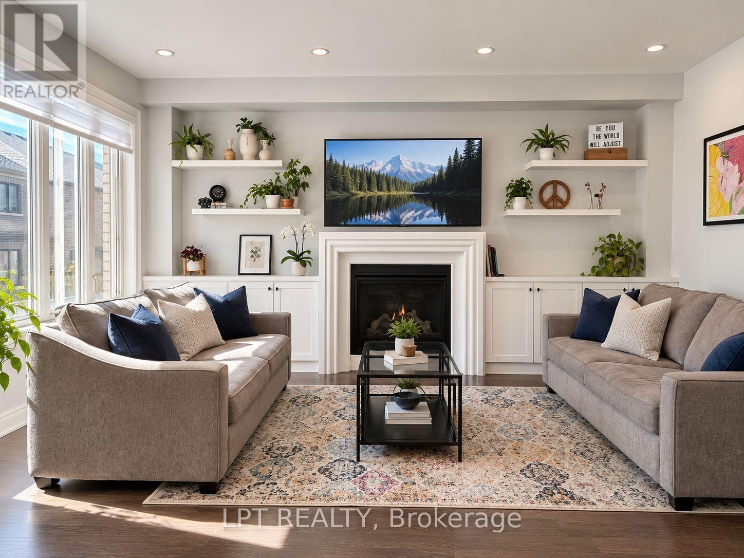 Virtually Staged Living Room - 33 Mondial Crescent, East Gwillimbury, ON