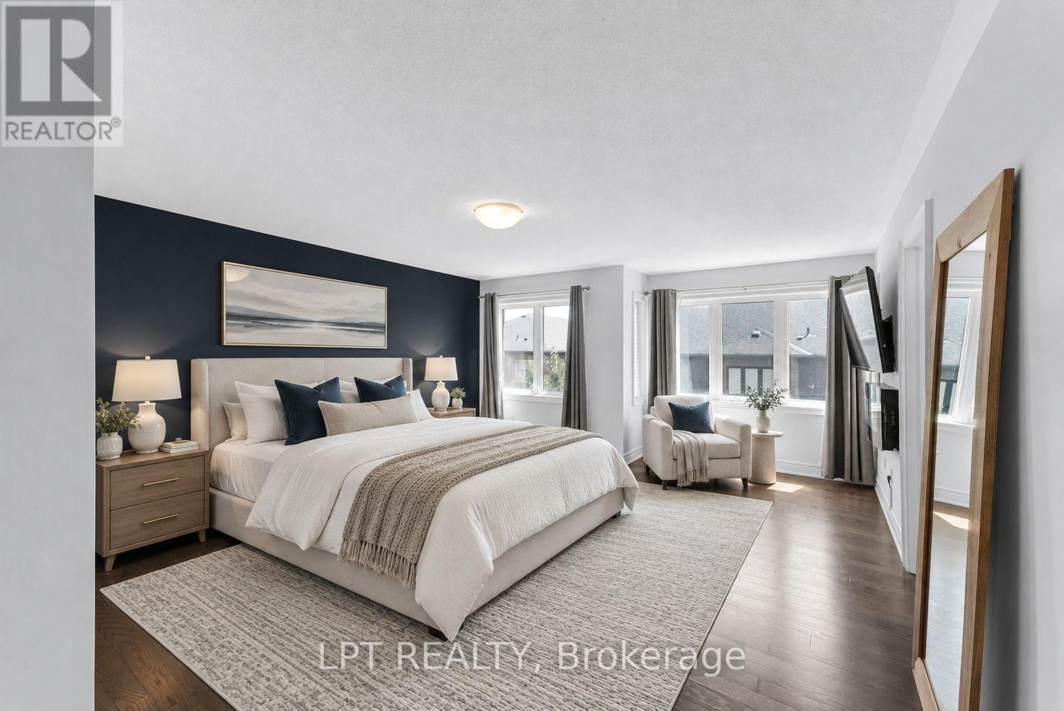 Virtually Staged Primary Bedroom - 33 Mondial Crescent, East Gwillimbury, ON