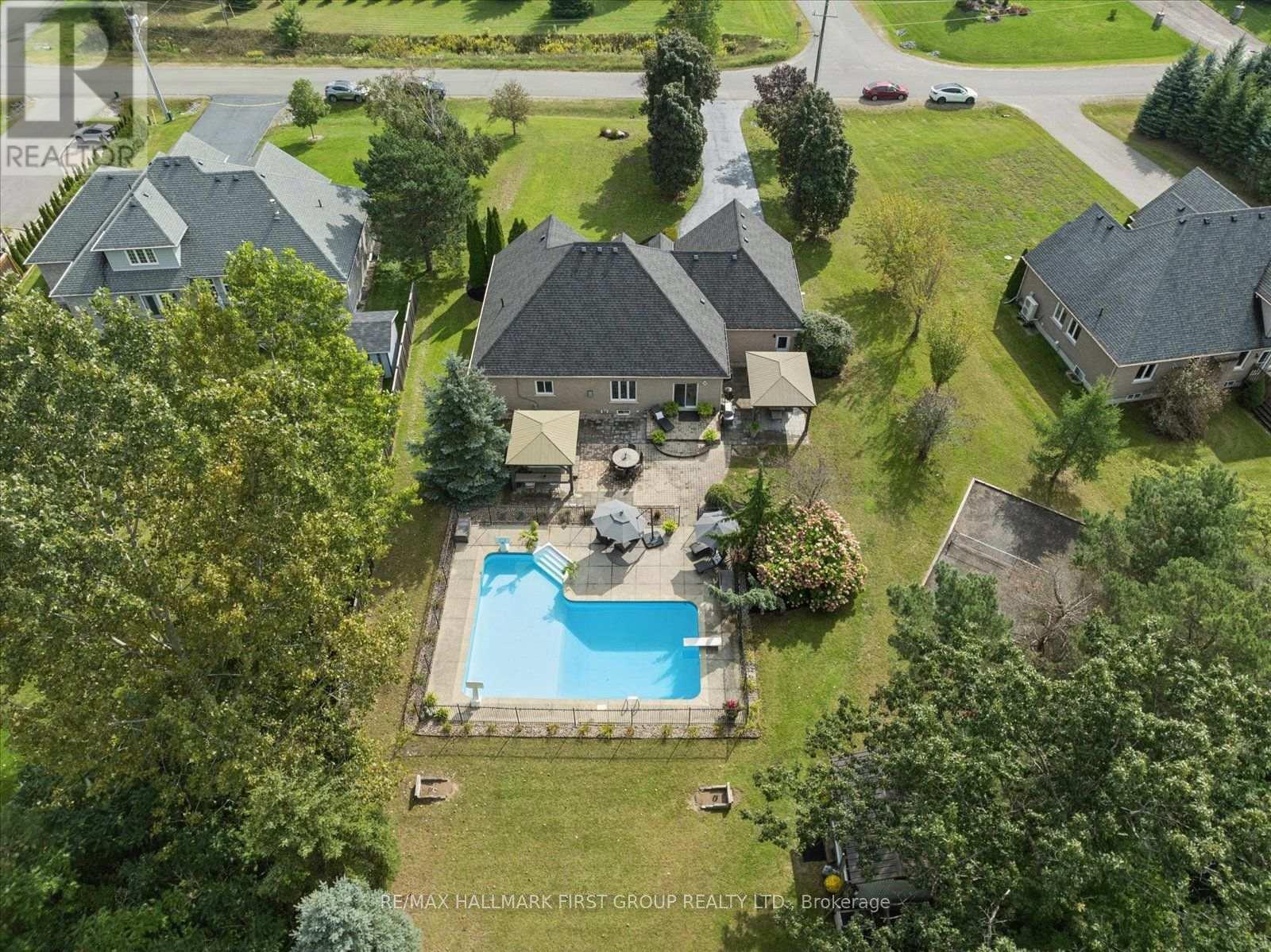 Rear of Property - Aerial View - 33 Deerfield Drive, Hamilton Township, ON