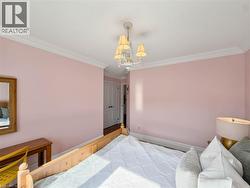 Crown molding accenting the ceiling line -