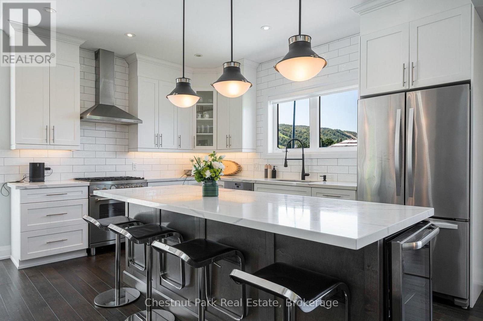 Stone counters - stainless appliances in kitchen - 154 Brooker Boulevard, Blue Mountains, ON