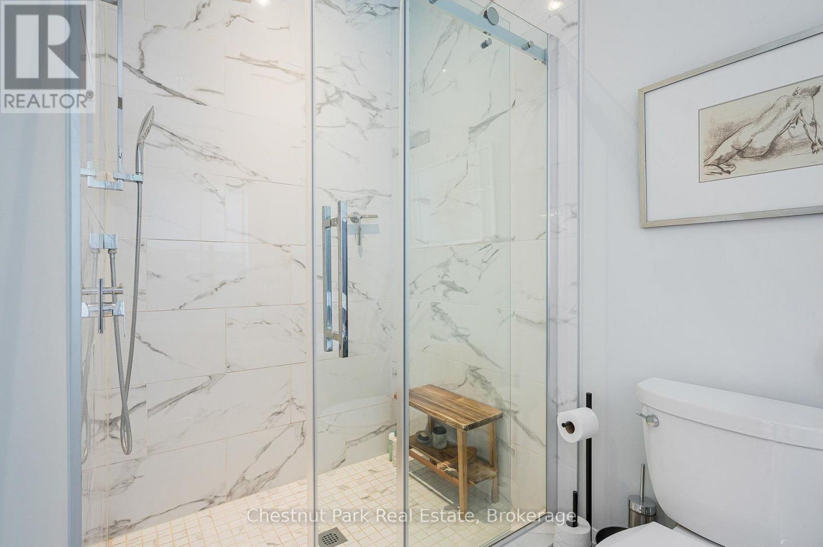 Glass shower in the primary bedroom 5 pc ensuite - 154 Brooker Boulevard, Blue Mountains, ON
