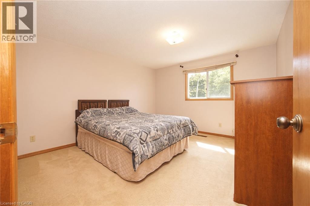 Plush carpeting, wood-frame window, flush mount ceiling light, and wood-finish door - 56 Scenic Wood Crescent, Kitchener, ON