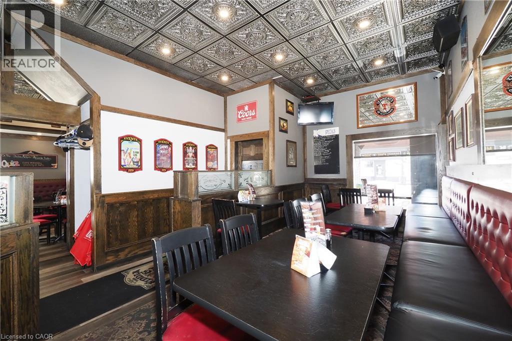 Pressed tin ceiling with recessed lighting - 707 E King Street E, Cambridge, ON