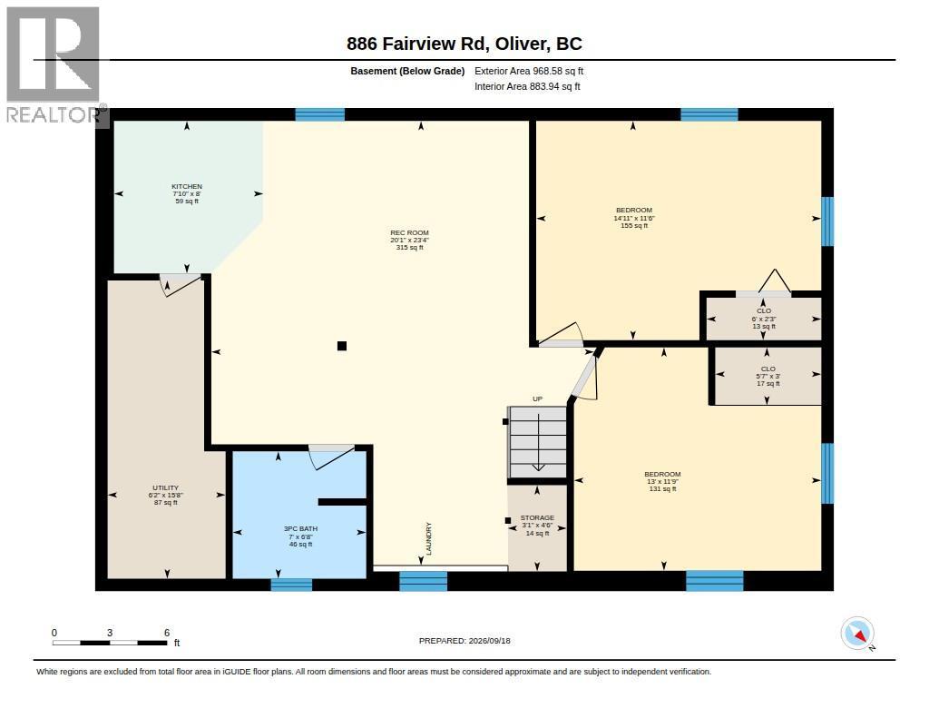 Floor Plan - Basement - 886 Fairview Road, Oliver, BC