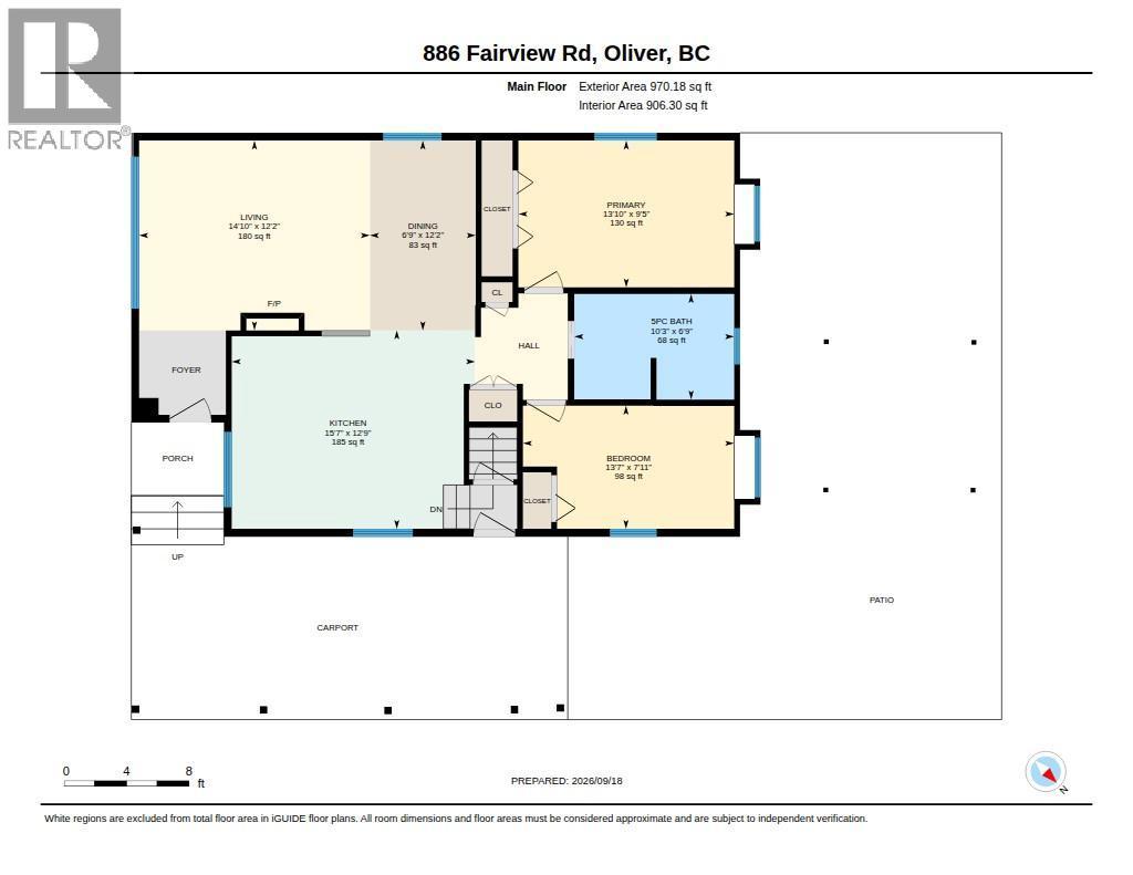 Floor Plan - Main floor - 886 Fairview Road, Oliver, BC