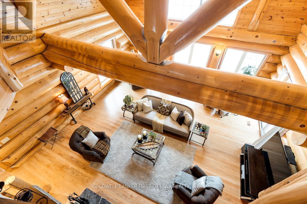 Second floor landing overlooks Great Room - 2467 Darling Road, Lanark Highlands, ON