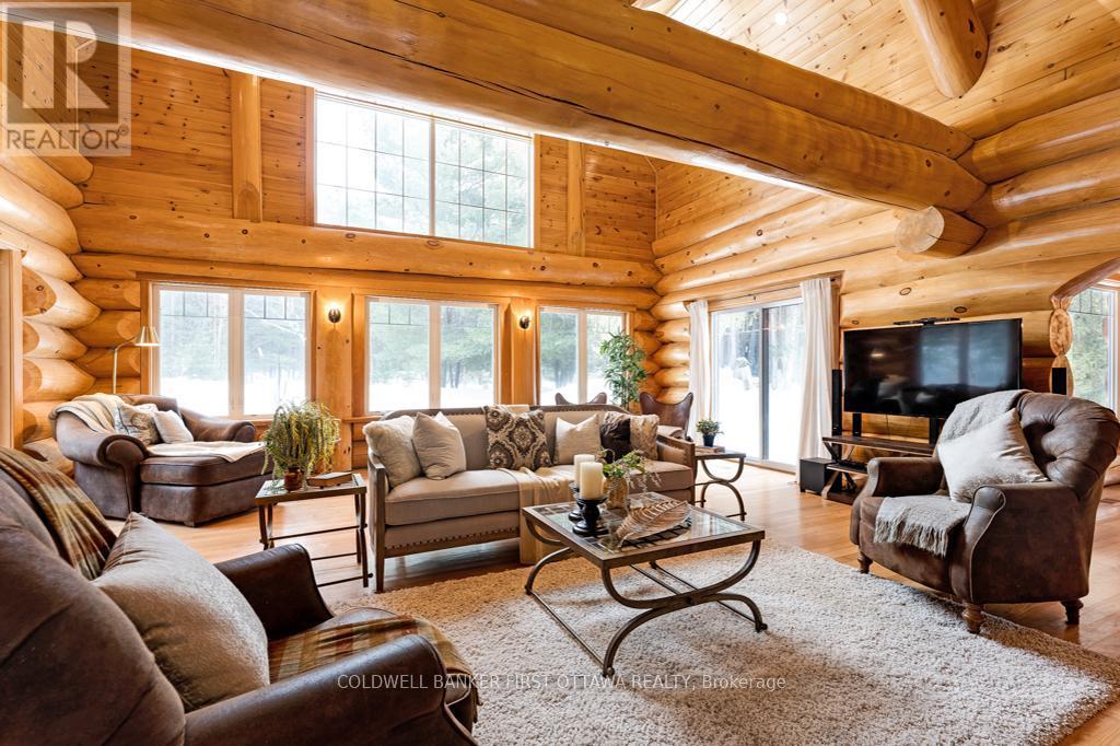 Great Room with soaring cathedral ceiling - 2467 Darling Road, Lanark Highlands, ON