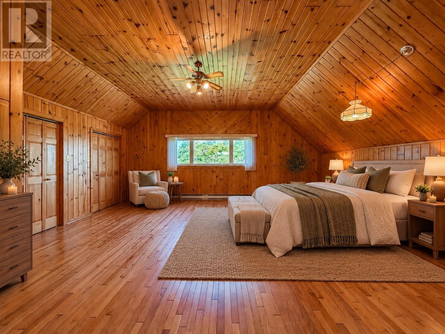 Primary bedroom staged with A.I. - 157 Kimberley Farm Drive, Winterland, NL