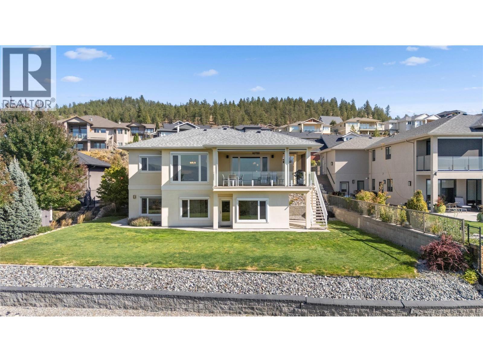 Drone footage of back yard and exterior of home - 2442 Bella Vista Street, Kelowna, BC