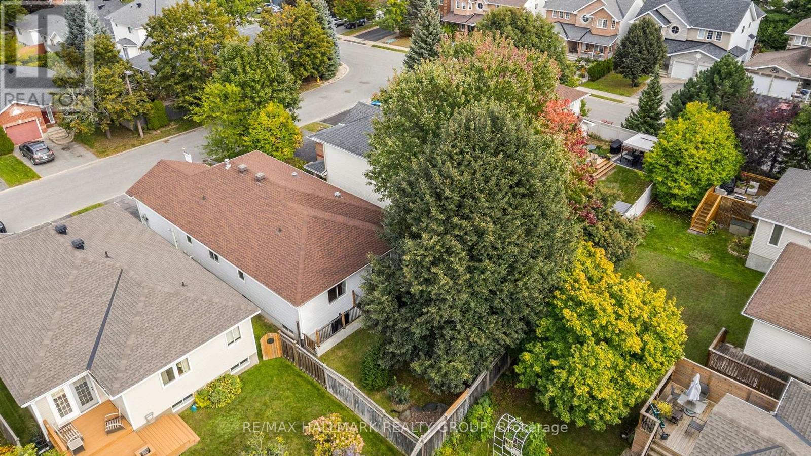 Aerial view of home and backyard - 5 Rayburn Street, Ottawa, ON
