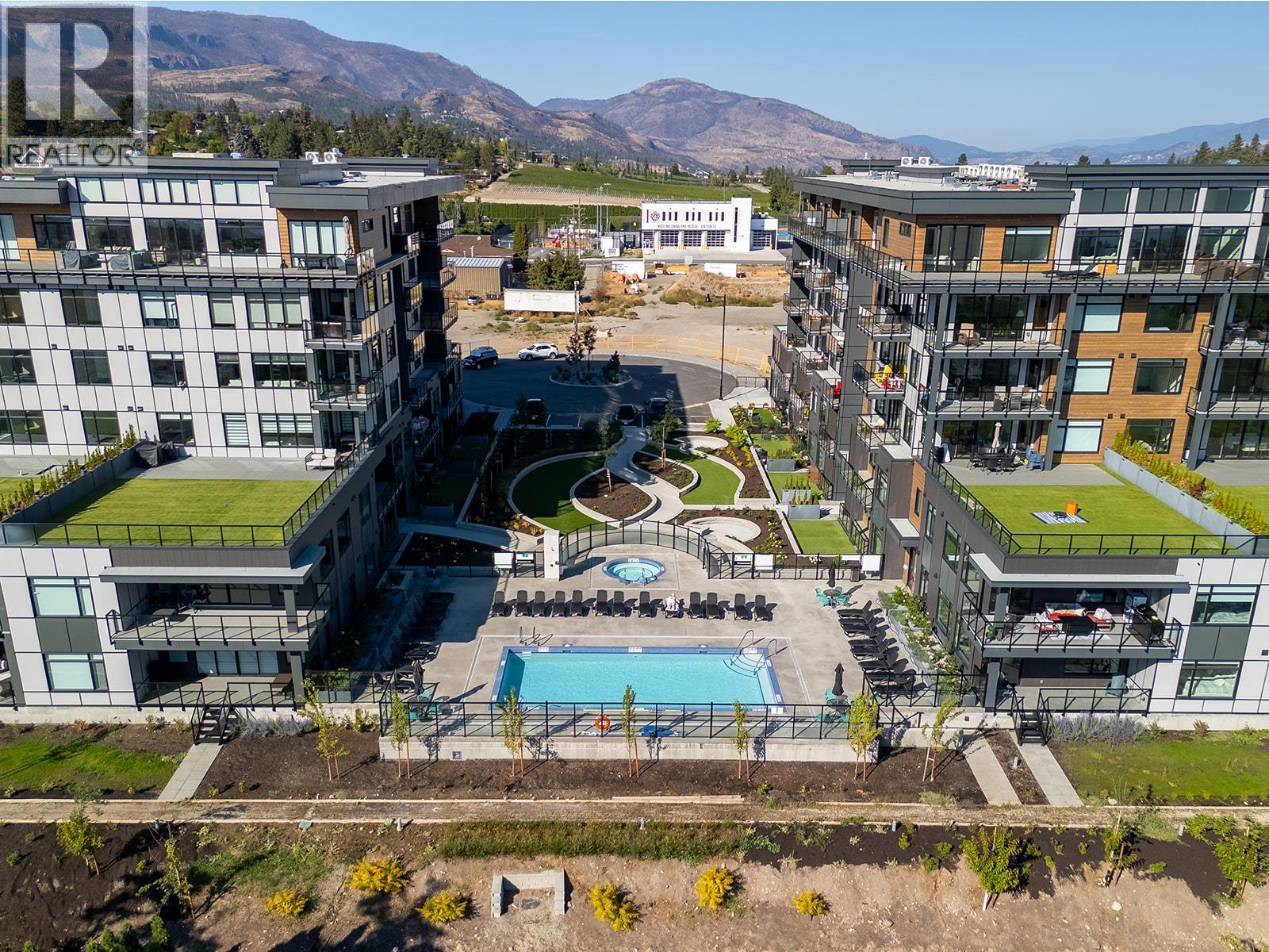 Aerial View of The Residences at Lakeview Village - 2780 Olalla Road Unit# 107, West Kelowna, BC