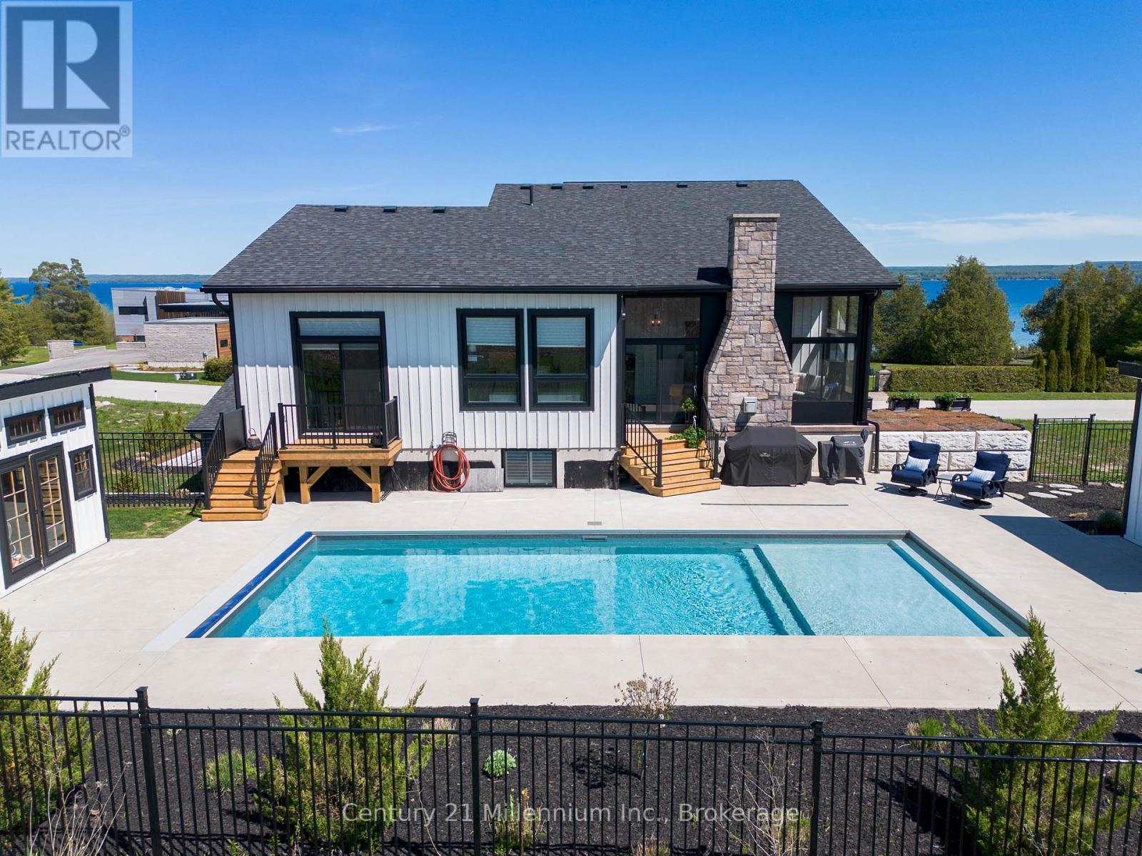 Pool With Cement Decking - 549 Punkinseed Lane, Georgian Bluffs, ON