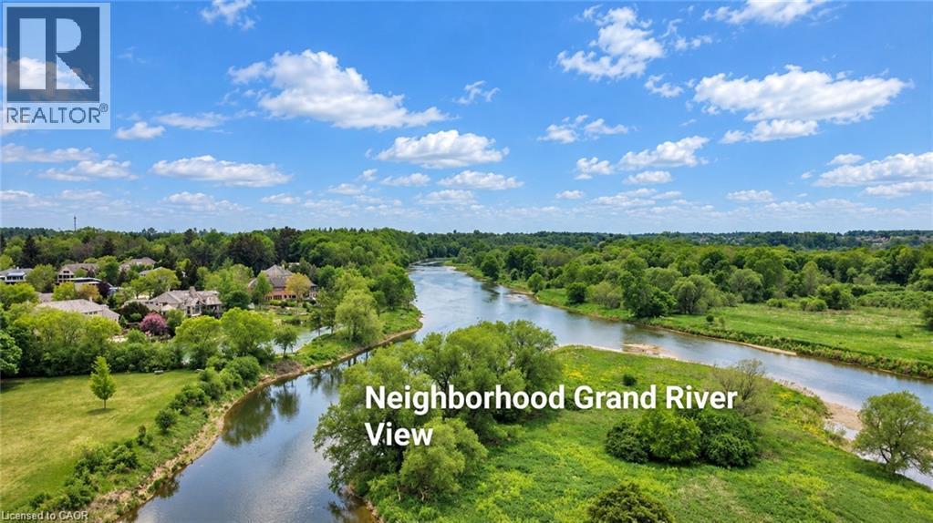 Grand River frontage with surrounding natural landscaping - 923 Eaglecrest Court, Kitchener, ON