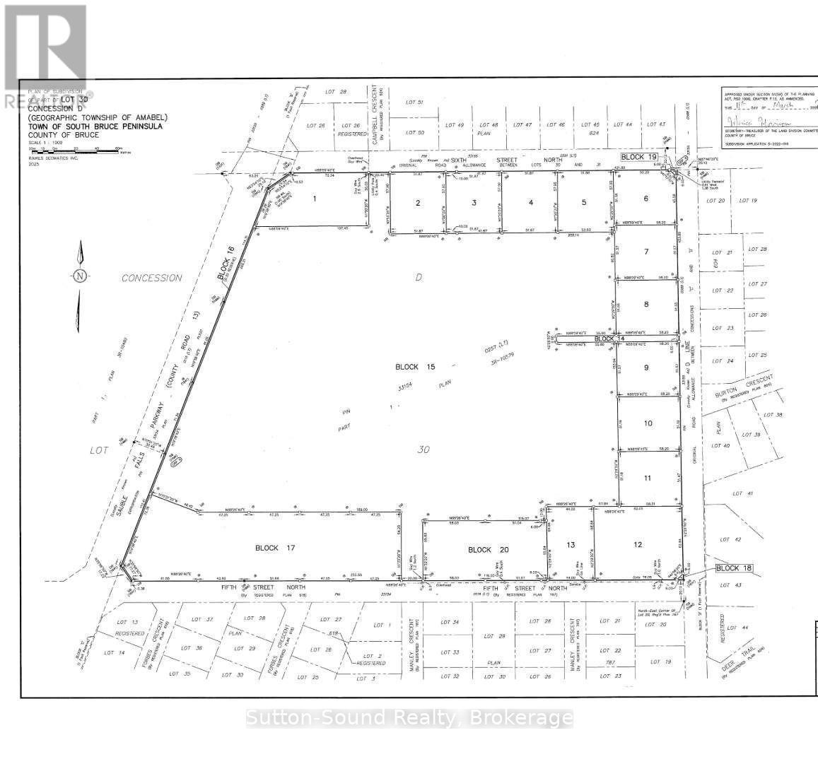 Final Plan 3M 279 - Lot 8 D Line, South Bruce Peninsula, ON