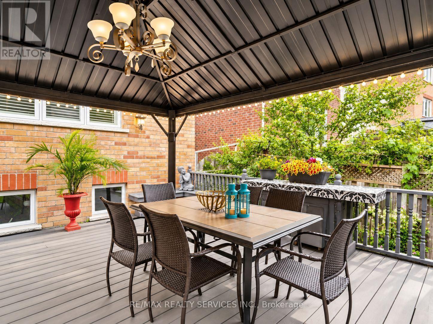 Backyard dining space - 127 Russell Jarvis Drive, Markham, ON